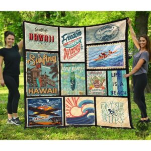 Hawaii Culture Vintage Premium Quilt Blue  Ah J2  Quilt